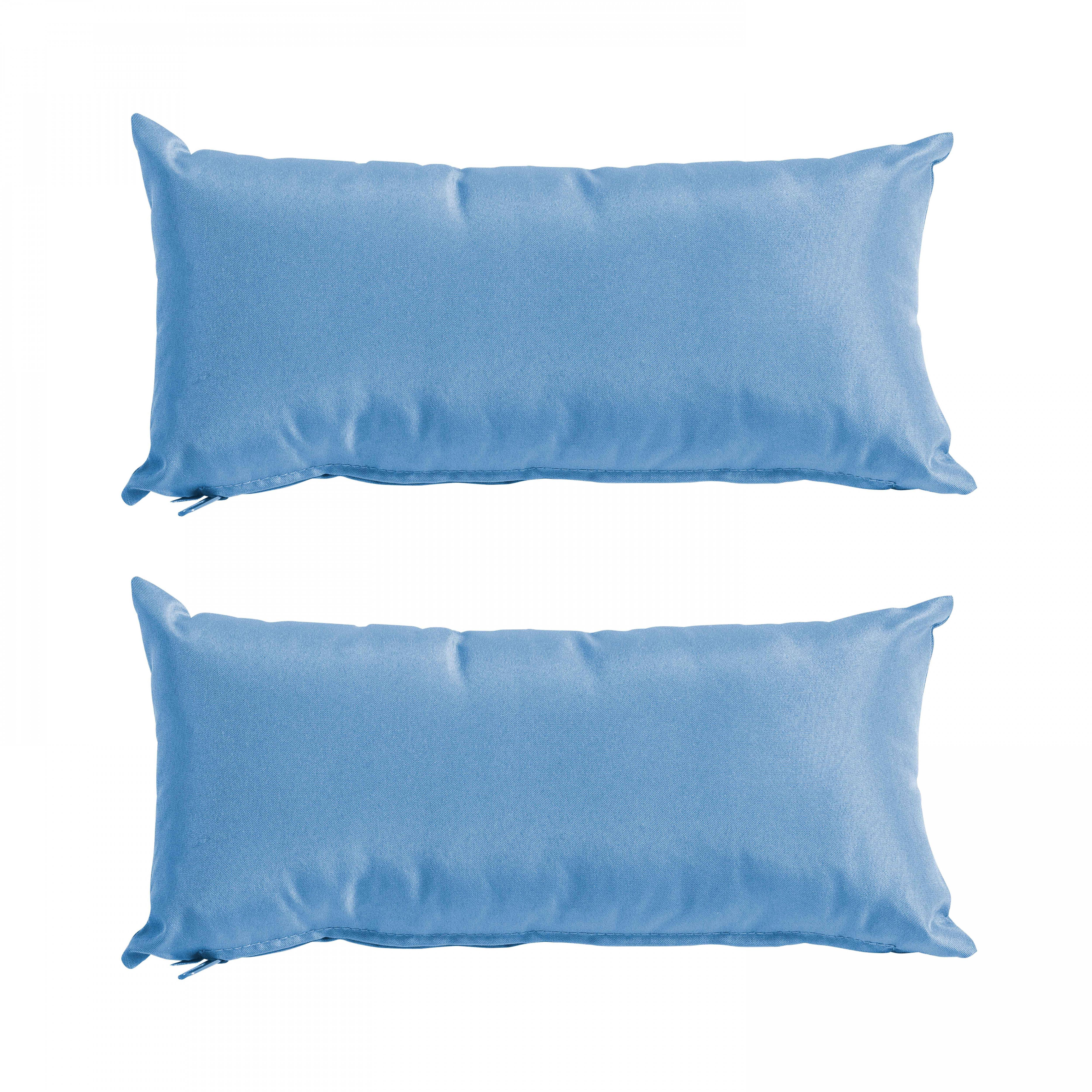 Oviala - Lot de 2 petits coussins polyester bleu 40x20x8 cm Cuzco - Oviala - Imagen 1
