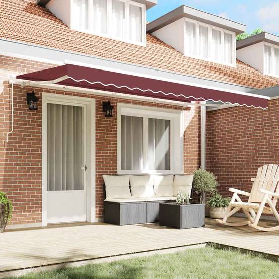 Store banne | Auvent Rétractable Bordeaux 400 x 200 cm tissu Maison Chic - Image 3