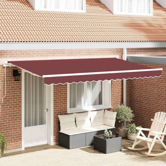 Store banne | Auvent Rétractable Bordeaux 400 x 200 cm tissu Maison Chic - Image 2