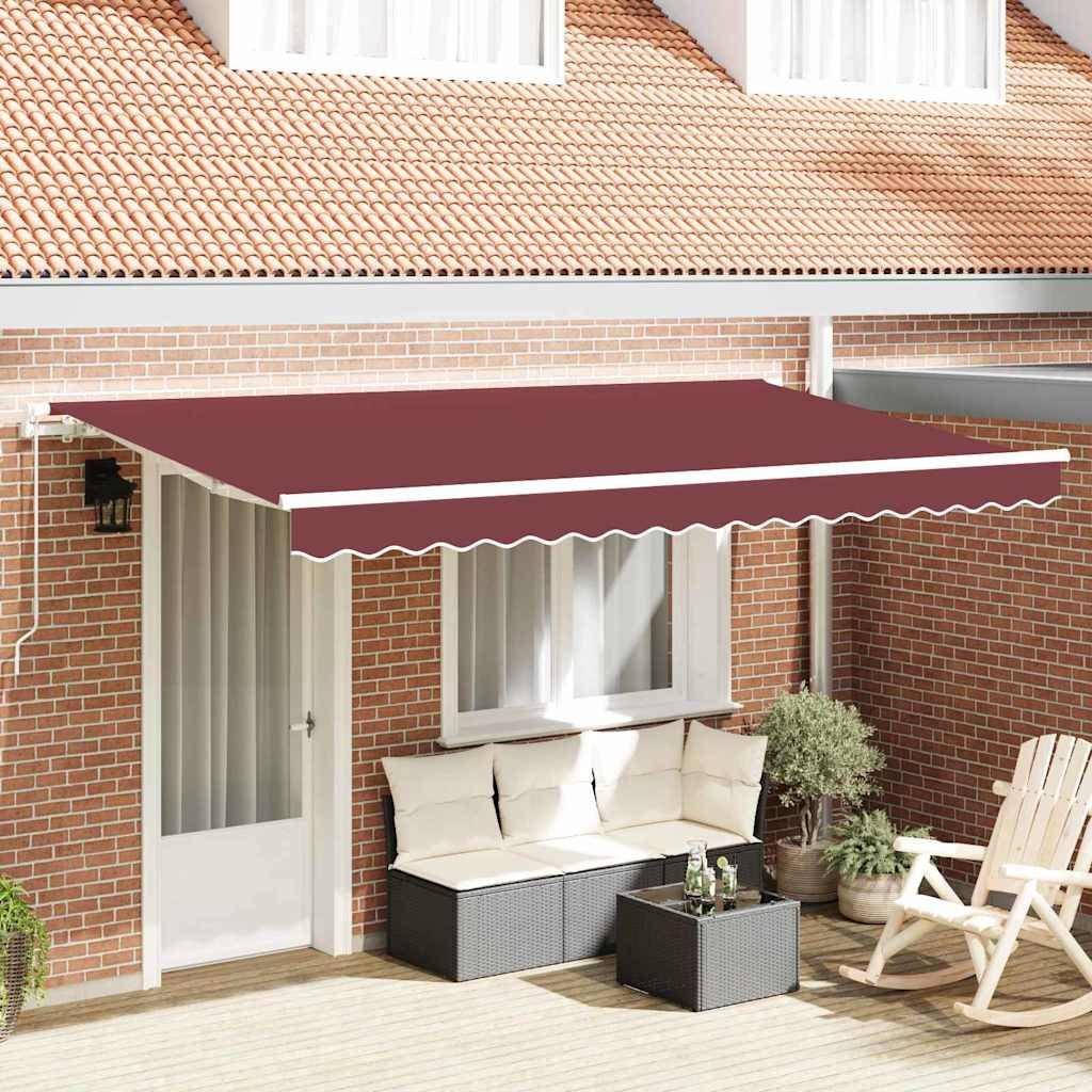 Store banne | Auvent Rétractable Bordeaux 400 x 200 cm tissu Maison Chic - Image 2