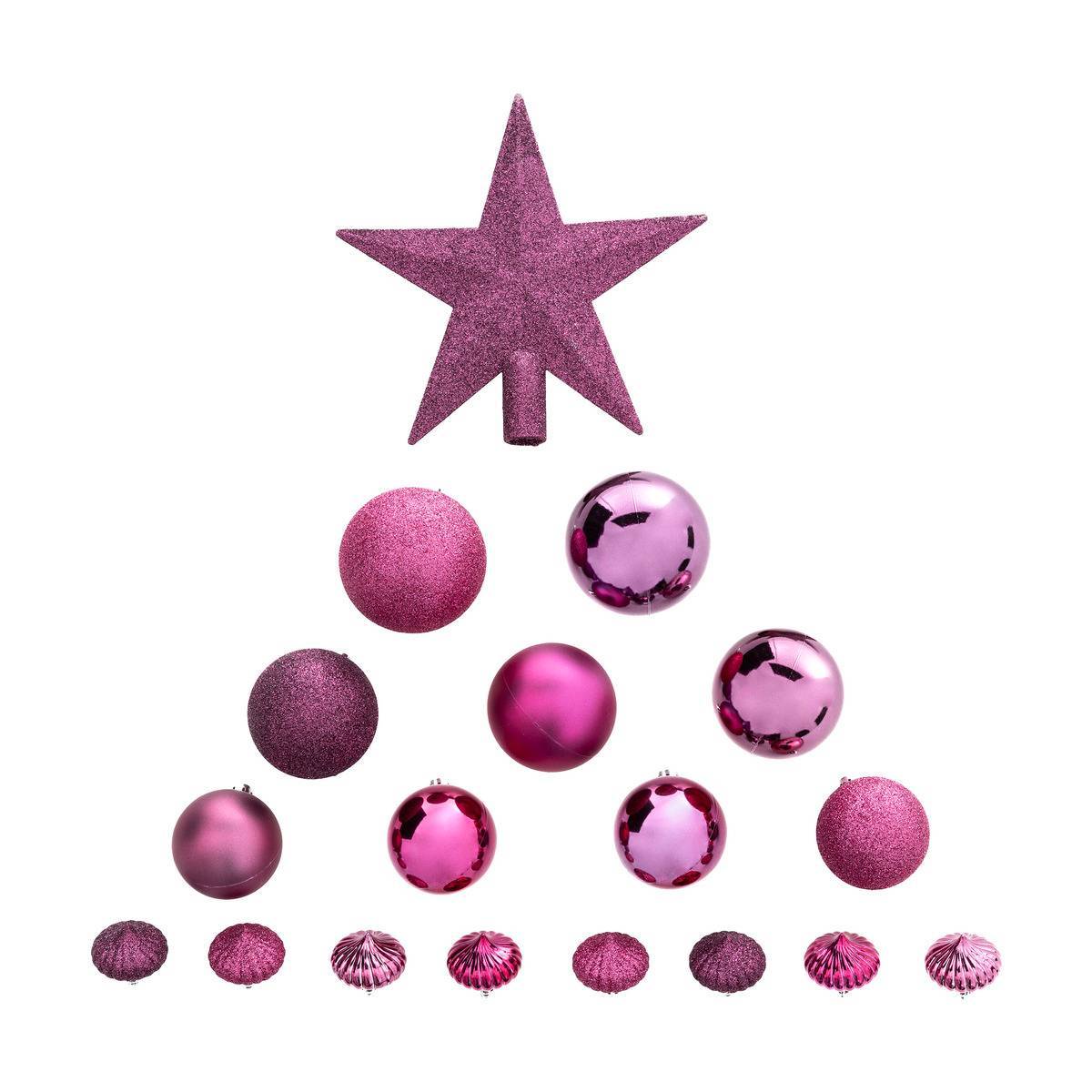 Fééric Lights & Christmas - Kit de sapin "Colorama de Noël" 18 pièces cassis - Feeric Lights & Christmas
