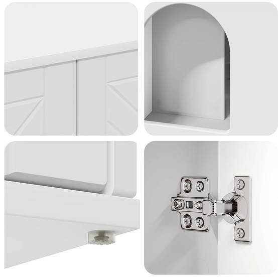 Maison pour chat bois d'ingénierie blanc 85 x 55 x 50.5 cm, Poids:25.11kg - PANGIVO - Image 8