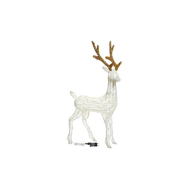 Lotti - Renne lumineux 3D H105cm 200 LED ambré fixe fil tressé crème et marron Smart Connect 31V professionnel Lotti - Imagen 4
