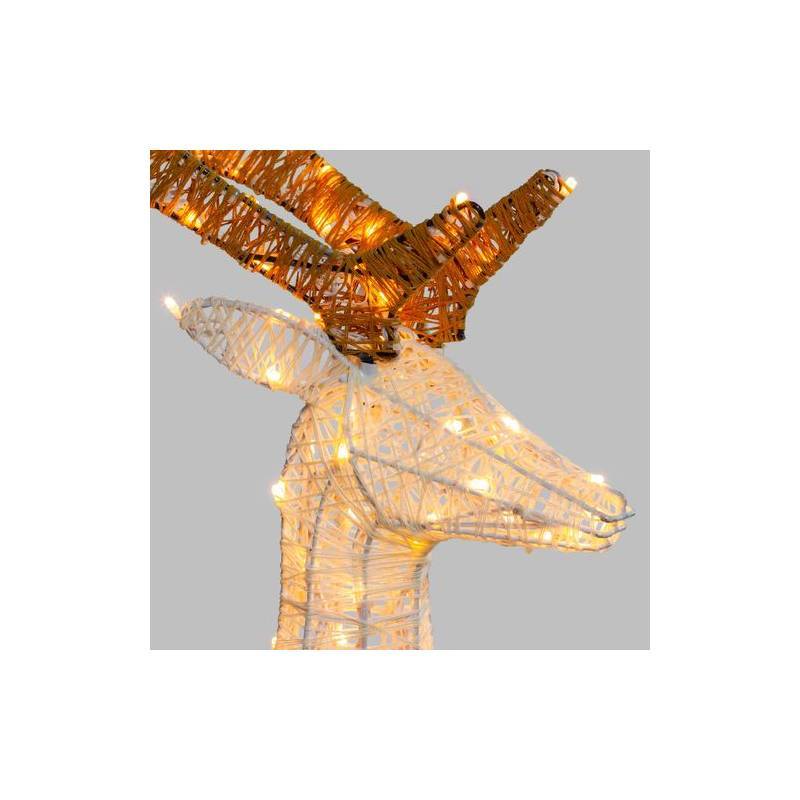 Lotti - Renne lumineux 3D H105cm 200 LED ambré fixe fil tressé crème et marron Smart Connect 31V professionnel Lotti - Imagen 6