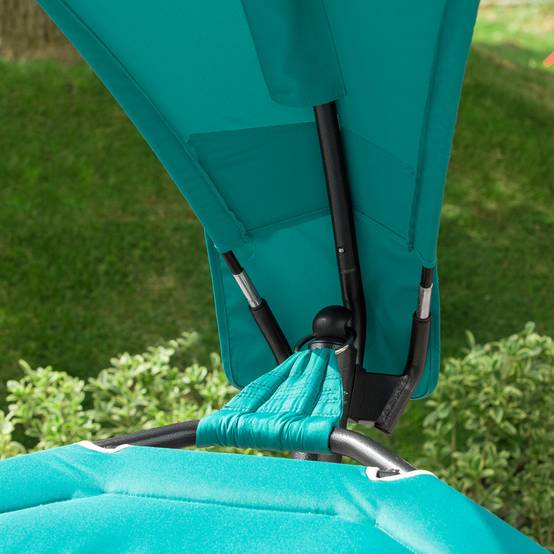 Hamac de Jardin avec Support et Pare-Soleil Vert L.273 x l.181 x H.115 cm SoBuy - Image 5