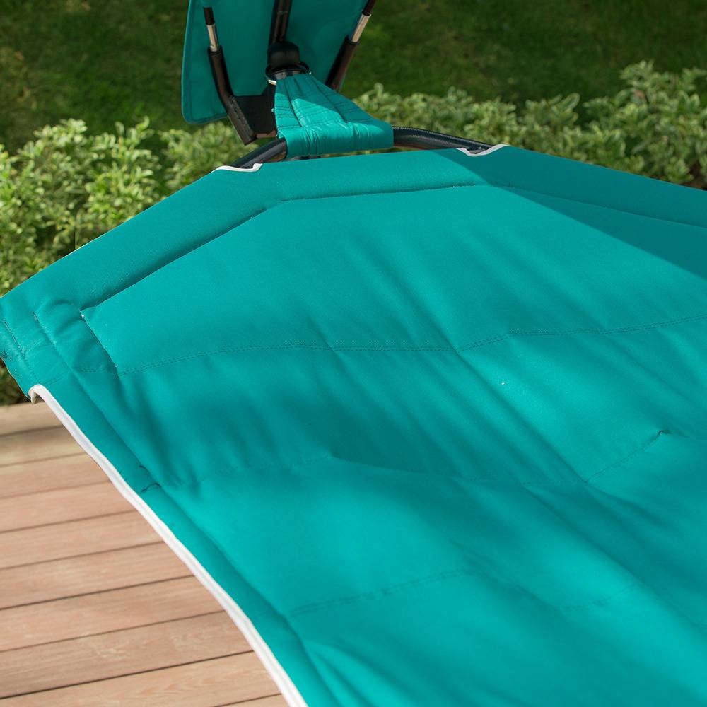 Hamac de Jardin avec Support et Pare-Soleil Vert L.273 x l.181 x H.115 cm SoBuy - Imagen 4