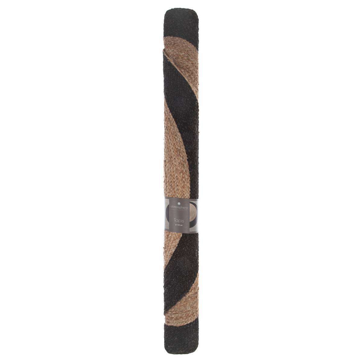 Atmosphera - Tapis en jute bord noir noir D120cm - Atmosphera Créateur d'intérieur - Imagen 5