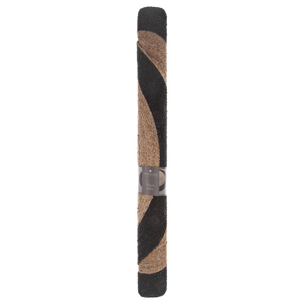 Atmosphera - Tapis en jute bord noir noir D120cm - Atmosphera Créateur d'intérieur - Image 3