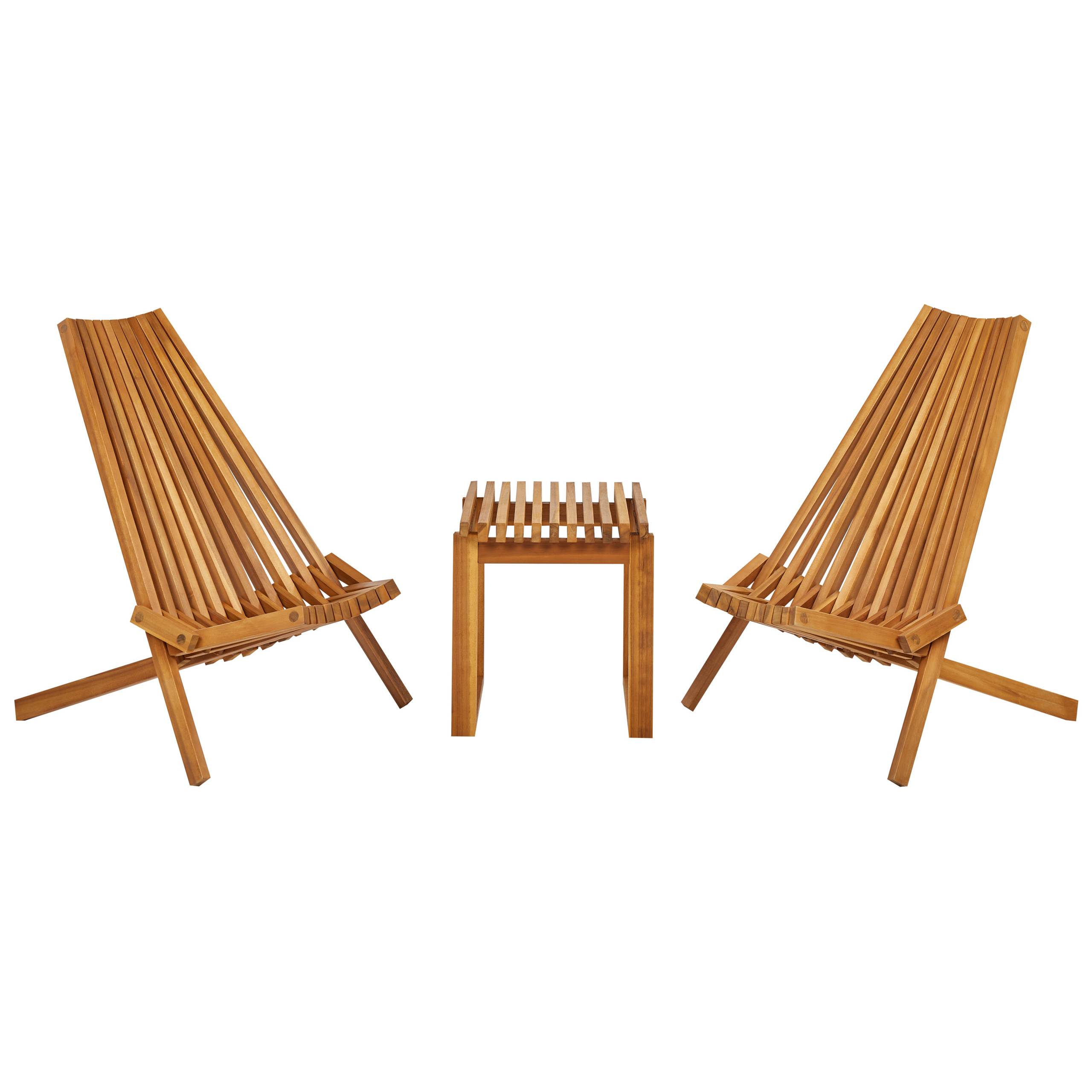 Beliani - Set de bistrot, 2 Personnes Acacia Marron BELLANO - 88x52x83- Beliani - Imagen 2