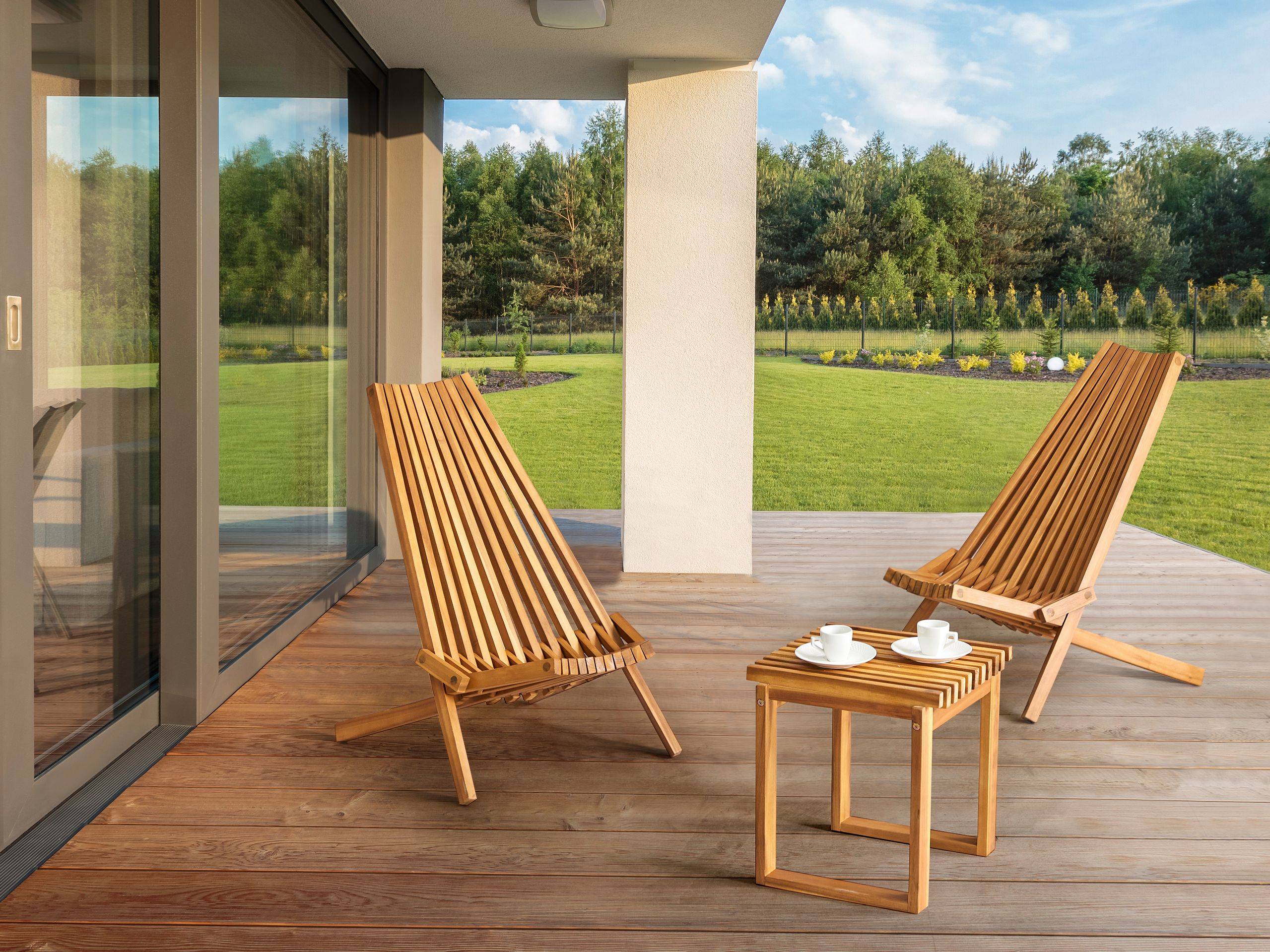 Beliani - Set de bistrot, 2 Personnes Acacia Marron BELLANO - 88x52x83- Beliani - Imagen 1