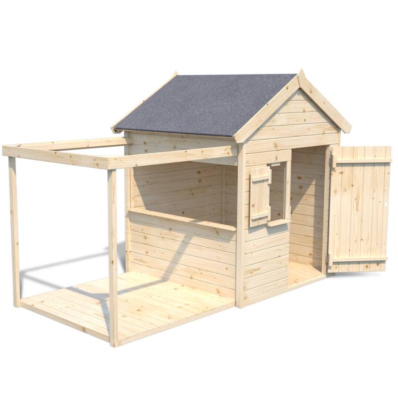 Soulet - Cabane bois enfant avec pergola et comptoir EPICERIE - Imagen 1