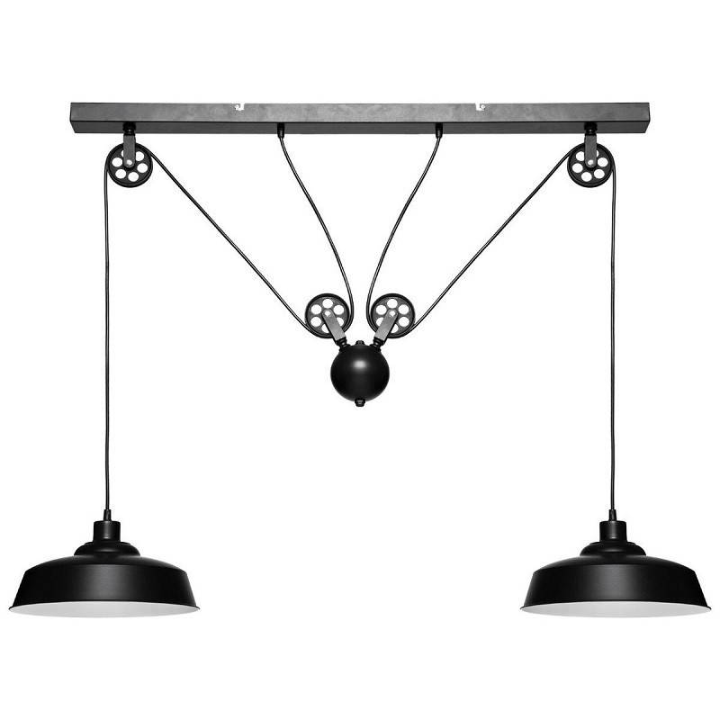 Suspension double métal L120 Ezio noir Atmosphera