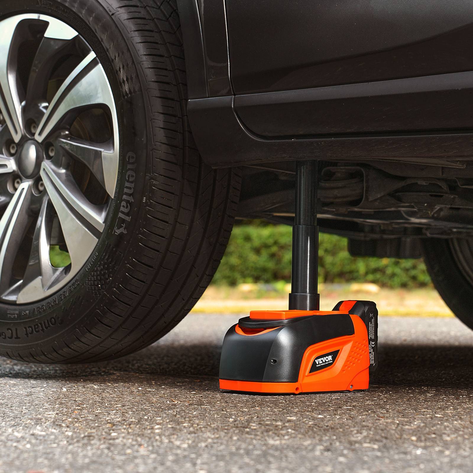 Cric Électrique pour Voitures 5 T, Cric de Levage Réglable avec Gonfleur Intégré, Outil Démonte-Pneu Portable avec Marteau Sécurisé et Lumière LED, pour Urgence Dépannage Routière SUV Berline | FR