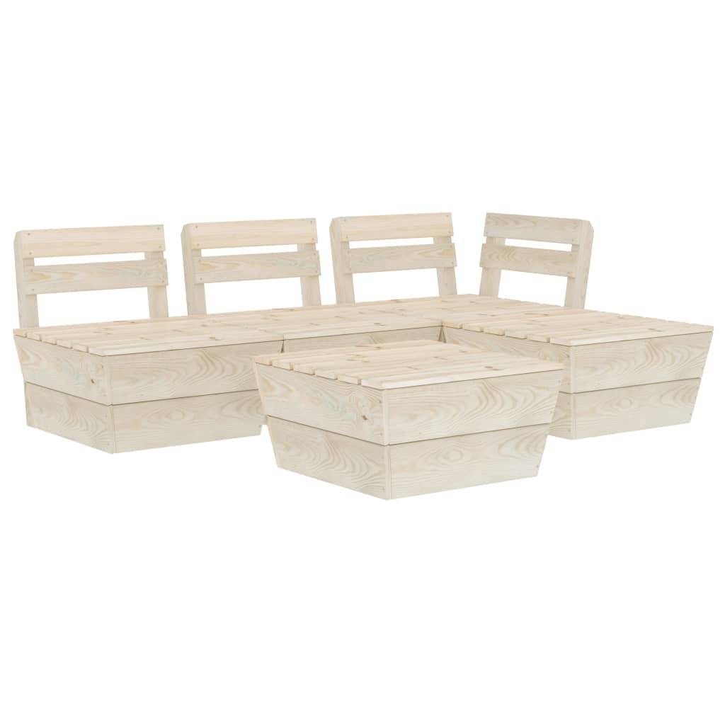 Helloshop26 - Salon de jardin meuble d'extérieur ensemble de mobilier palette 5 pièces bois d'épicéa imprégné - Imagen 1