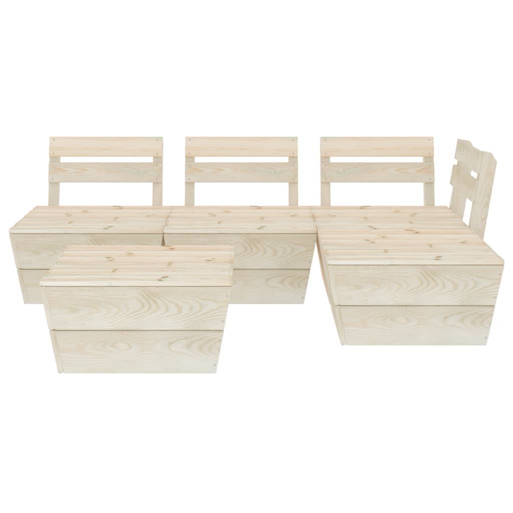Helloshop26 - Salon de jardin meuble d'extérieur ensemble de mobilier palette 5 pièces bois d'épicéa imprégné - Imagen 2