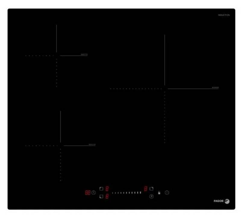Table de cuisson à induction 60cm 3 feux 6600w noir FAI3537 Fagor - Image 1