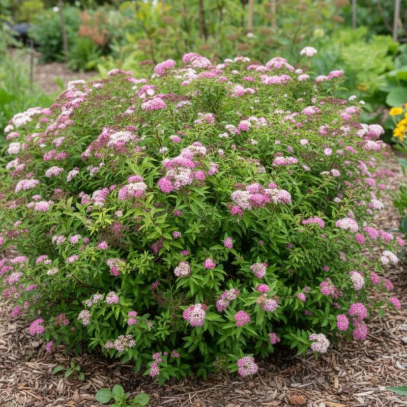 Spirée du Japon Shirobana, Spiraea à fleurs Rose - feuillage Caduc - Pot de 7,5L - 40/60 cm-  hauteur à maturité De 0,50 m à 1,00 m - Image 2