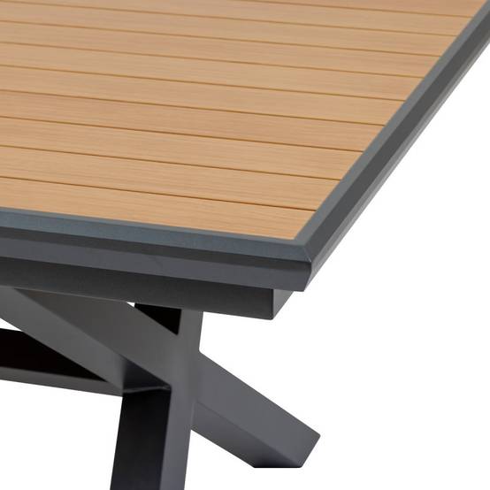 Hesperide - Table de jardin extensible "Axiome" effet bois honey & graphite 10 places en aluminium - Hespéride - Image 8