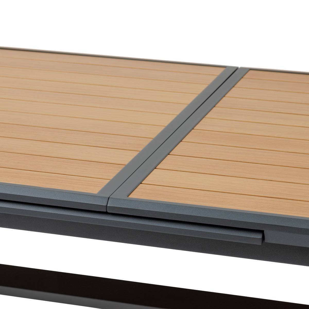 Hesperide - Table de jardin extensible "Axiome" effet bois honey & graphite 10 places en aluminium - Hespéride - Image 4