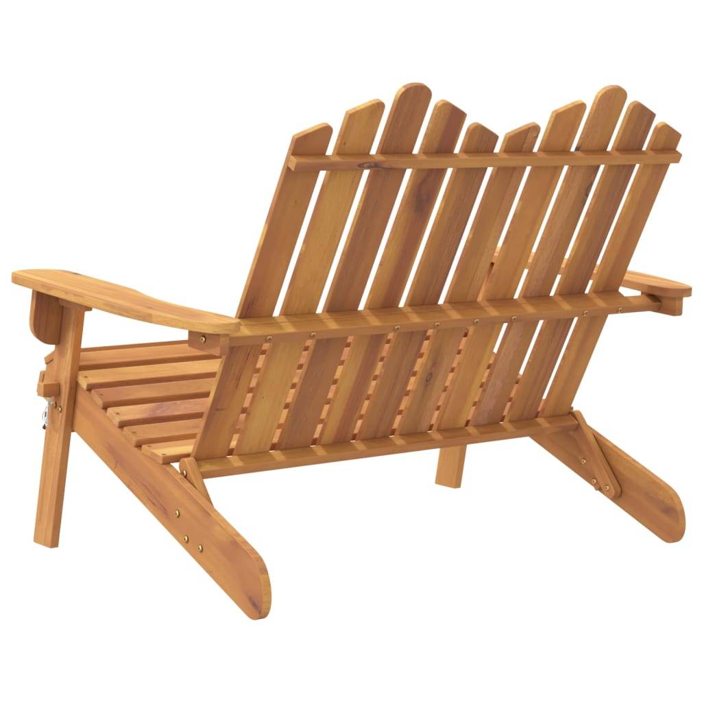 Helloshop26 - Banc de jardin meuble de patio d'extérieur terrasse adirondack 126 x 84 x 90 cm bois massif d'acacia - Imagen 4