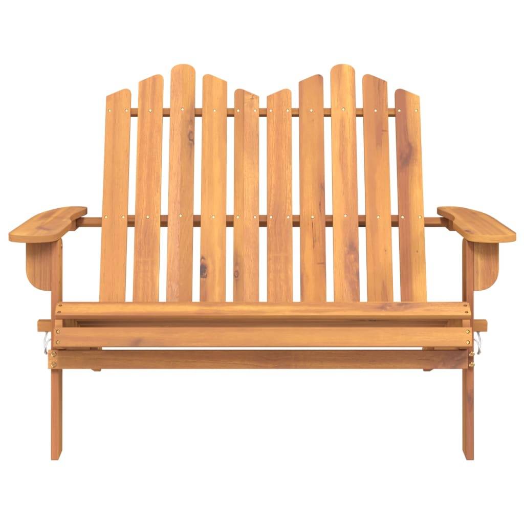Helloshop26 - Banc de jardin meuble de patio d'extérieur terrasse adirondack 126 x 84 x 90 cm bois massif d'acacia - Imagen 2