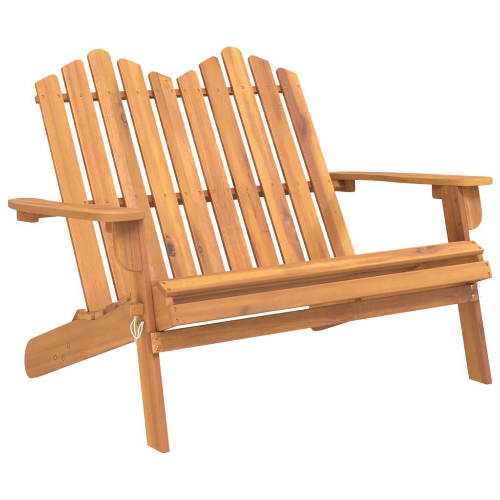 Helloshop26 - Banc de jardin meuble de patio d'extérieur terrasse adirondack 126 x 84 x 90 cm bois massif d'acacia - Imagen 1
