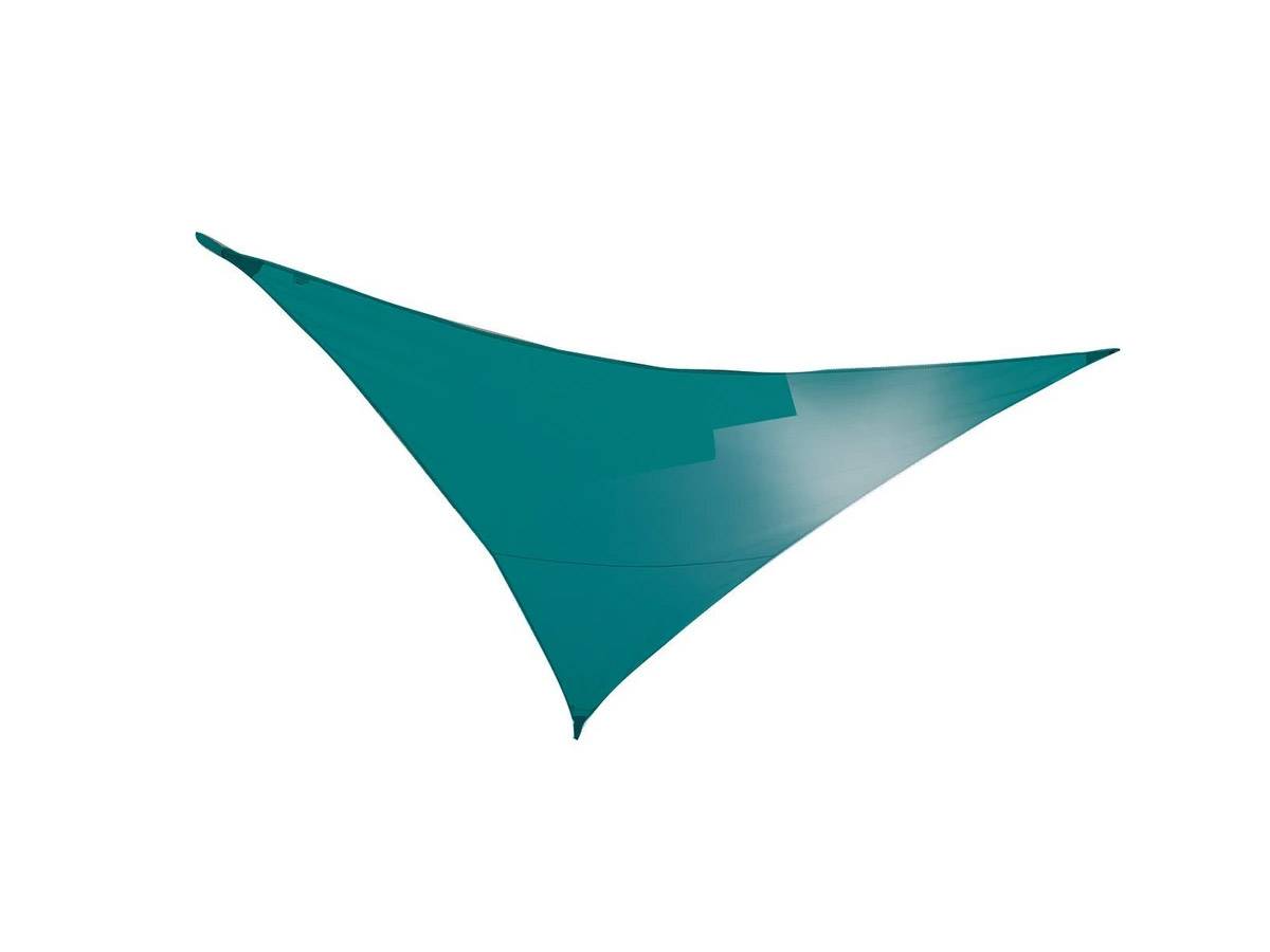 Voile d'ombrage triangulaire SERENITY - 5 x 5 x 5 m - Bleu Canard - Jardiline - Imagen 2
