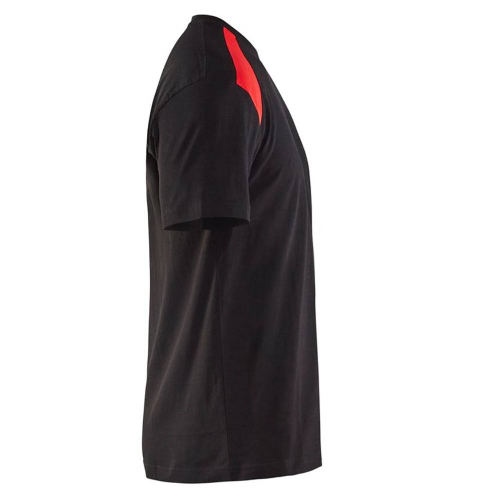 T-shirt Blaklader bicolore Noir Epaules Rouges L - Image 3