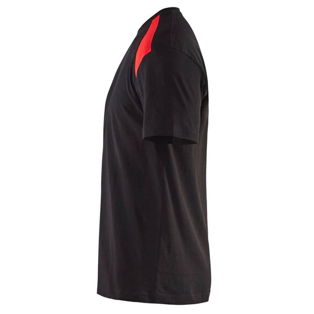 T-shirt Blaklader bicolore Noir Epaules Rouges L - Image 4