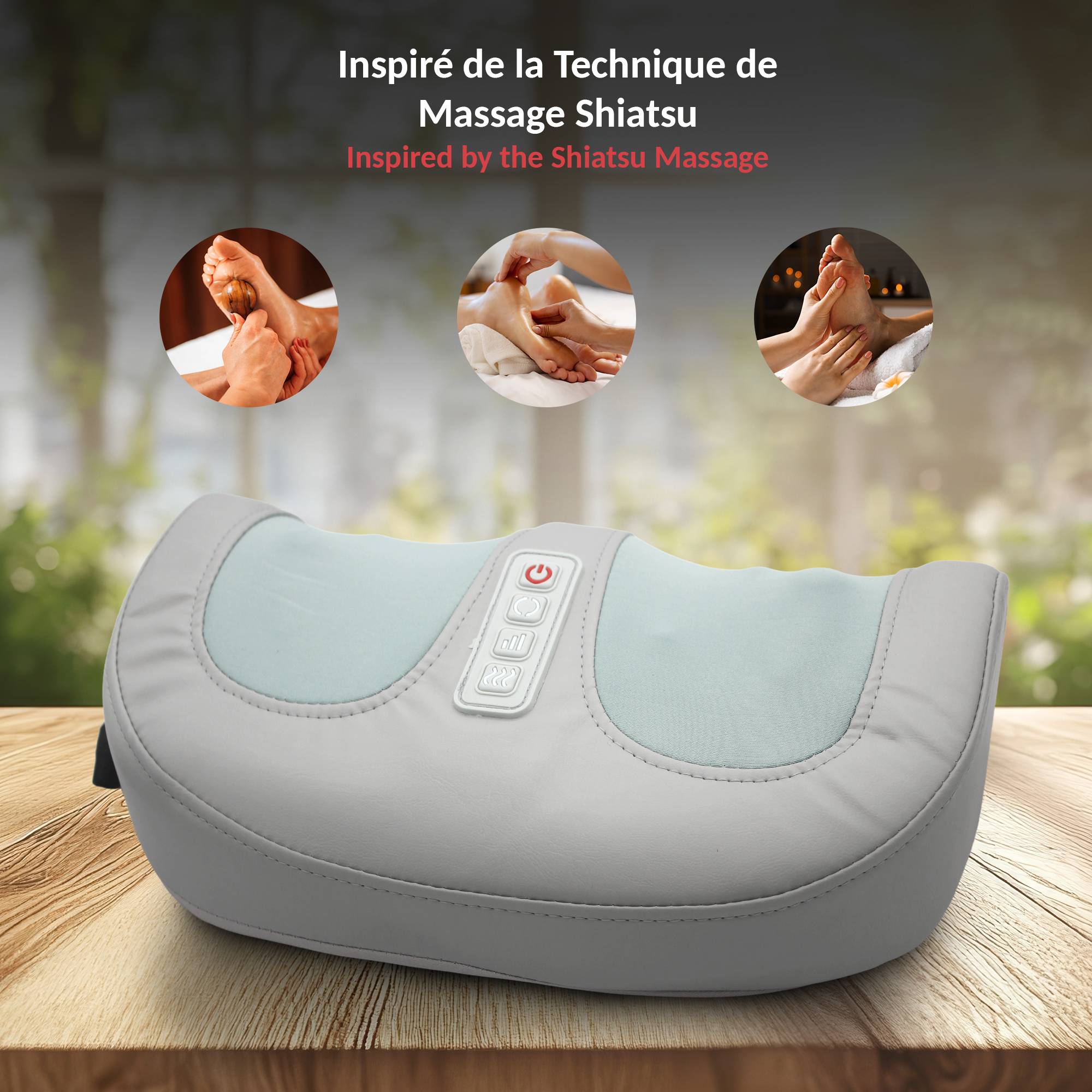 FISHTEC Masseur de Pieds Chauffants - Appareil de Massage Shiatsu - 2 Sens de Massage - 3 Vitesses - Tissus Respirant - Format Compact - Image 5