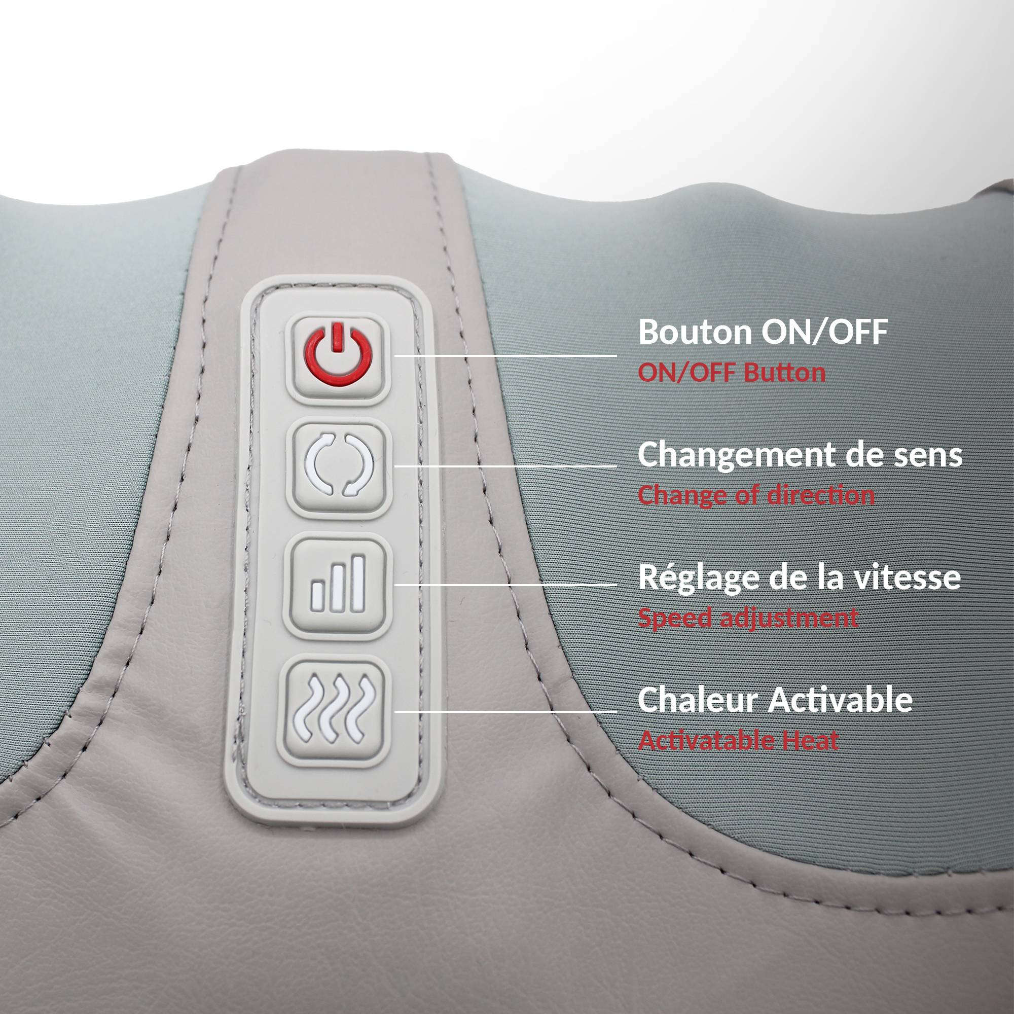 FISHTEC Masseur de Pieds Chauffants - Appareil de Massage Shiatsu - 2 Sens de Massage - 3 Vitesses - Tissus Respirant - Format Compact - Image 3