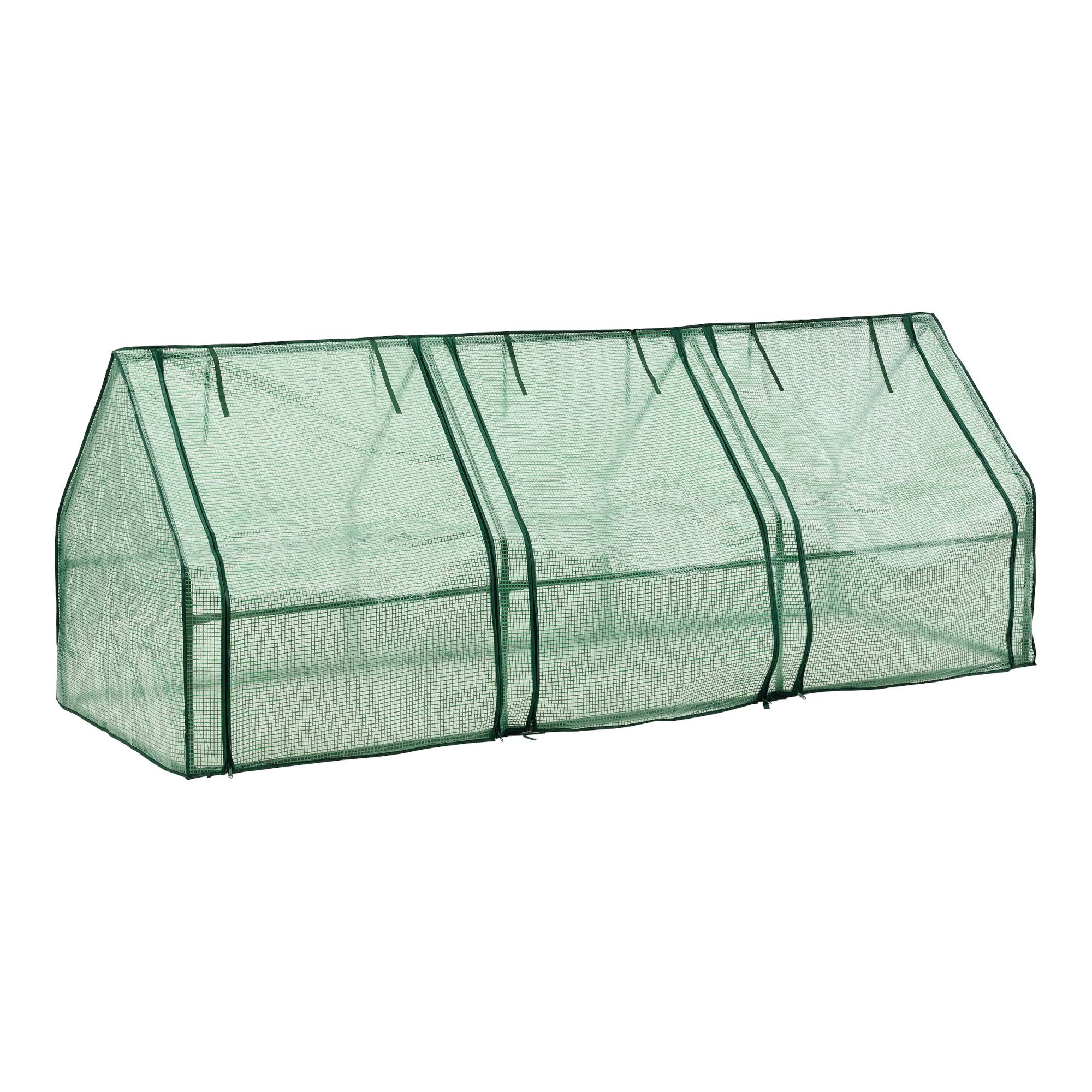 Châssis de jardin Höflein à 3 fenêtres en acier et polyéthylène 240 x 90 x 90 cm vert [en.casa] - Imagen 3