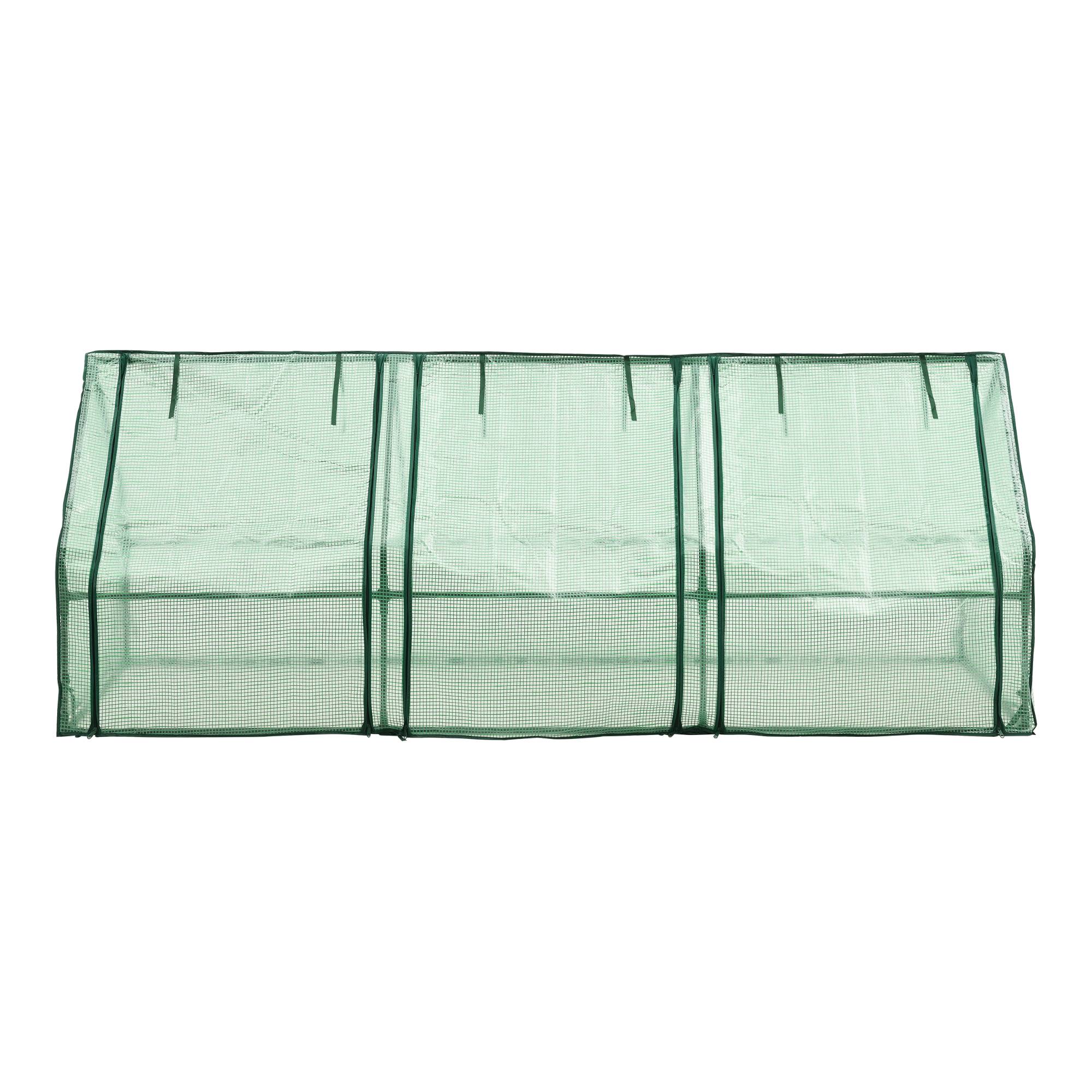 Châssis de jardin Höflein à 3 fenêtres en acier et polyéthylène 240 x 90 x 90 cm vert [en.casa] - Imagen 5