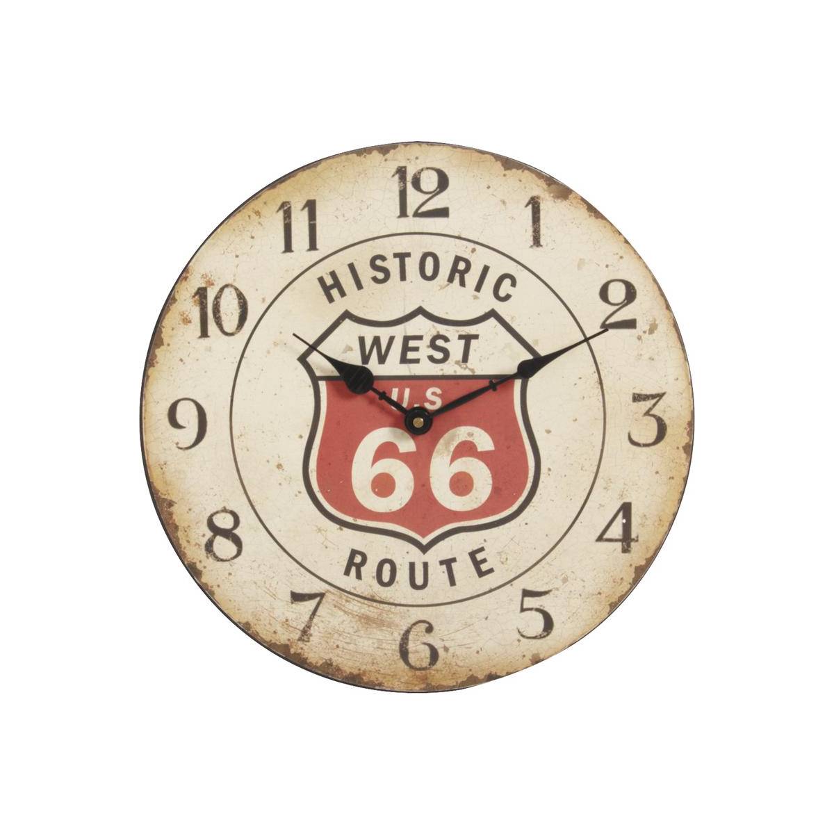 Aubry Gaspard - Pendule en bois vieilli Route 66