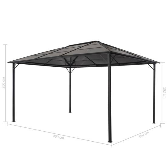 ComfortXL - Pergola Rectangulaire Aluminium et Acier Toit Polycarbonate Anti-UV pour Terrasse Noir 4x3 m – ComfortXL Outdoor Living - Image 5