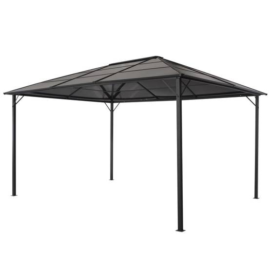 ComfortXL - Pergola Rectangulaire Aluminium et Acier Toit Polycarbonate Anti-UV pour Terrasse Noir 4x3 m – ComfortXL Outdoor Living - Image 1