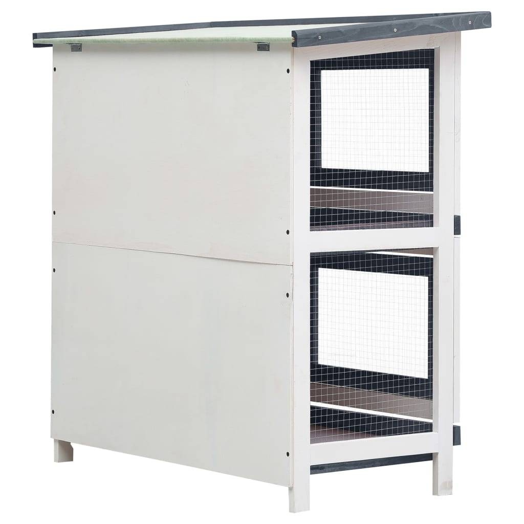 Clapier d'extérieur - Cage d'extérieur 4 portes Gris Bois rj509 - Image 5