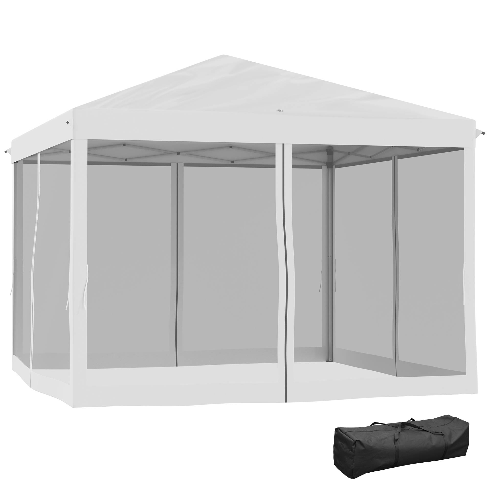 Tonnelle pliante polyester crème 296 x 296 x 265 cm - PANGIVO - Image 1