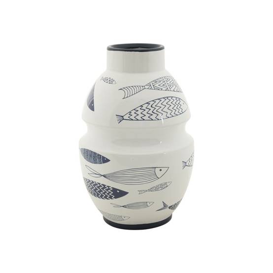 Vase Déco en Céramique "Poissons" 31cm Multicolore - Image 1
