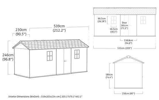 Keter - Abri de jardin Newton Plus 1775 - 11,2 m² - Gris Aspect bois - KETER - Image 4