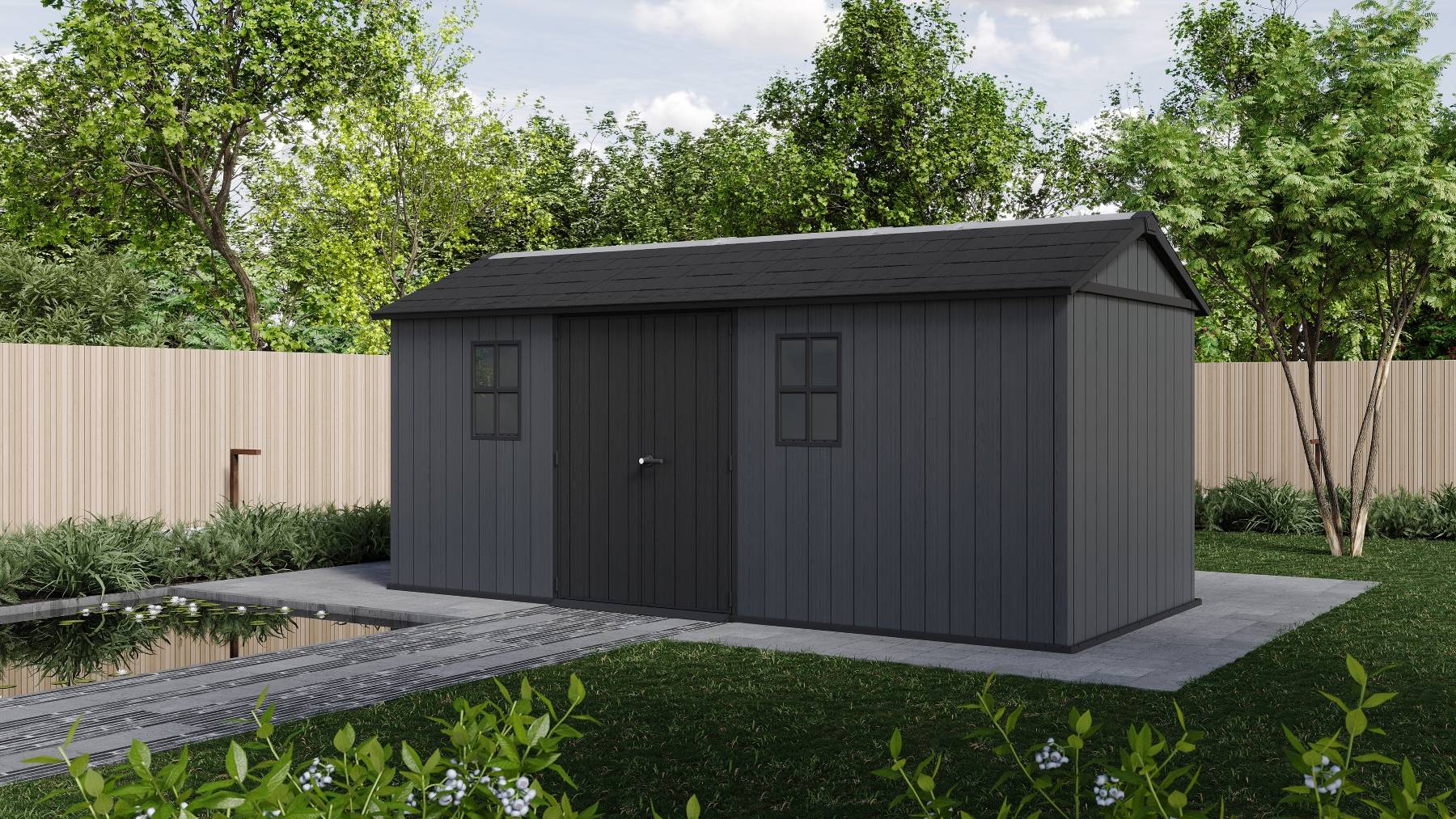 Keter - Abri de jardin Newton Plus 1775 - 11,2 m² - Gris Aspect bois - KETER - Image 3