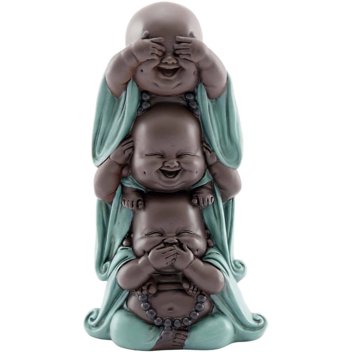 Sil - Statuette 3 bouddhas en polyrésine Adultes rieurs