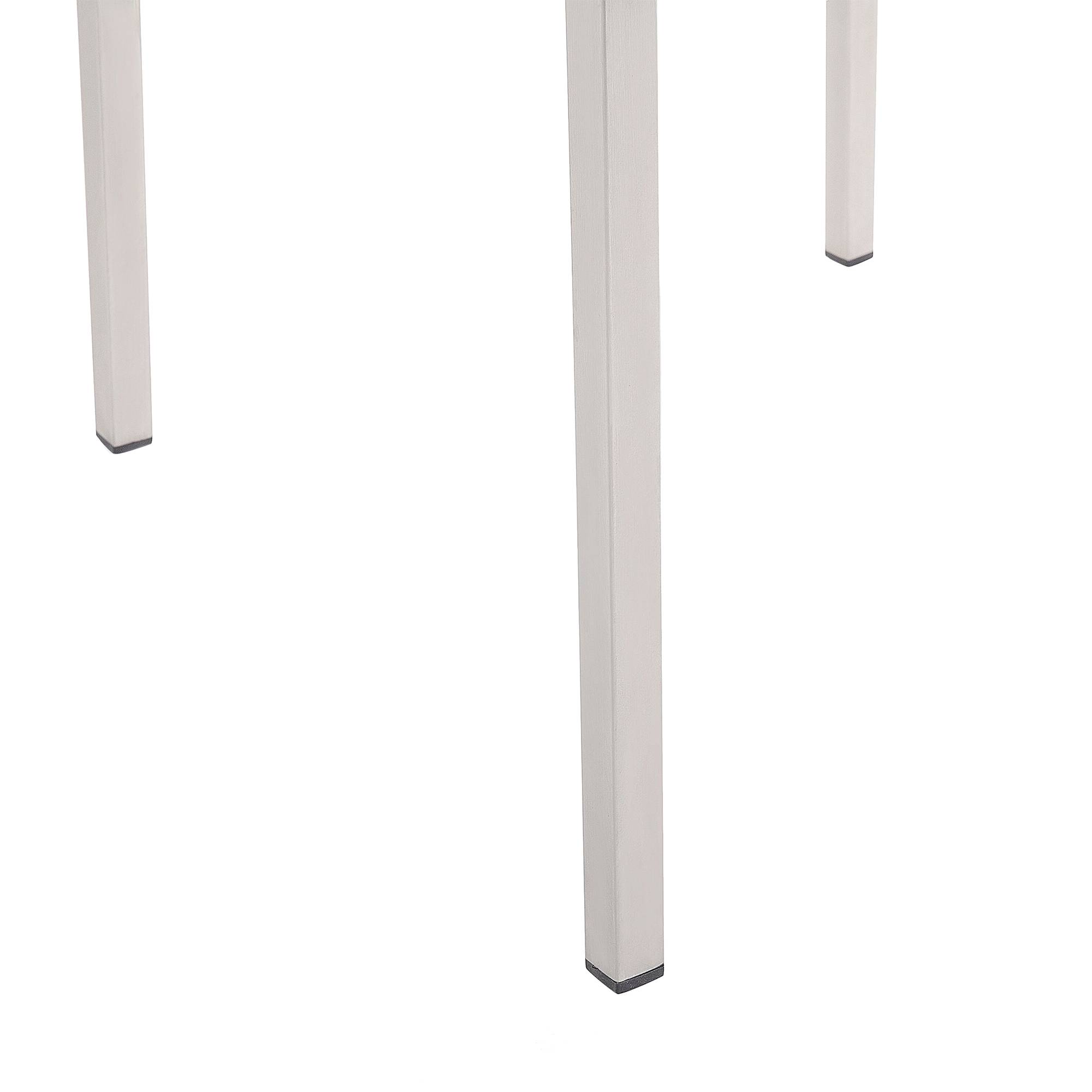 Beliani - Salon de Jardin composé d'une Table 180 x 90 cm et de 6 Chaises en Acier Inox, Textile Blanc et Verre Effet Brisé au Design Moderne - Imagen 6