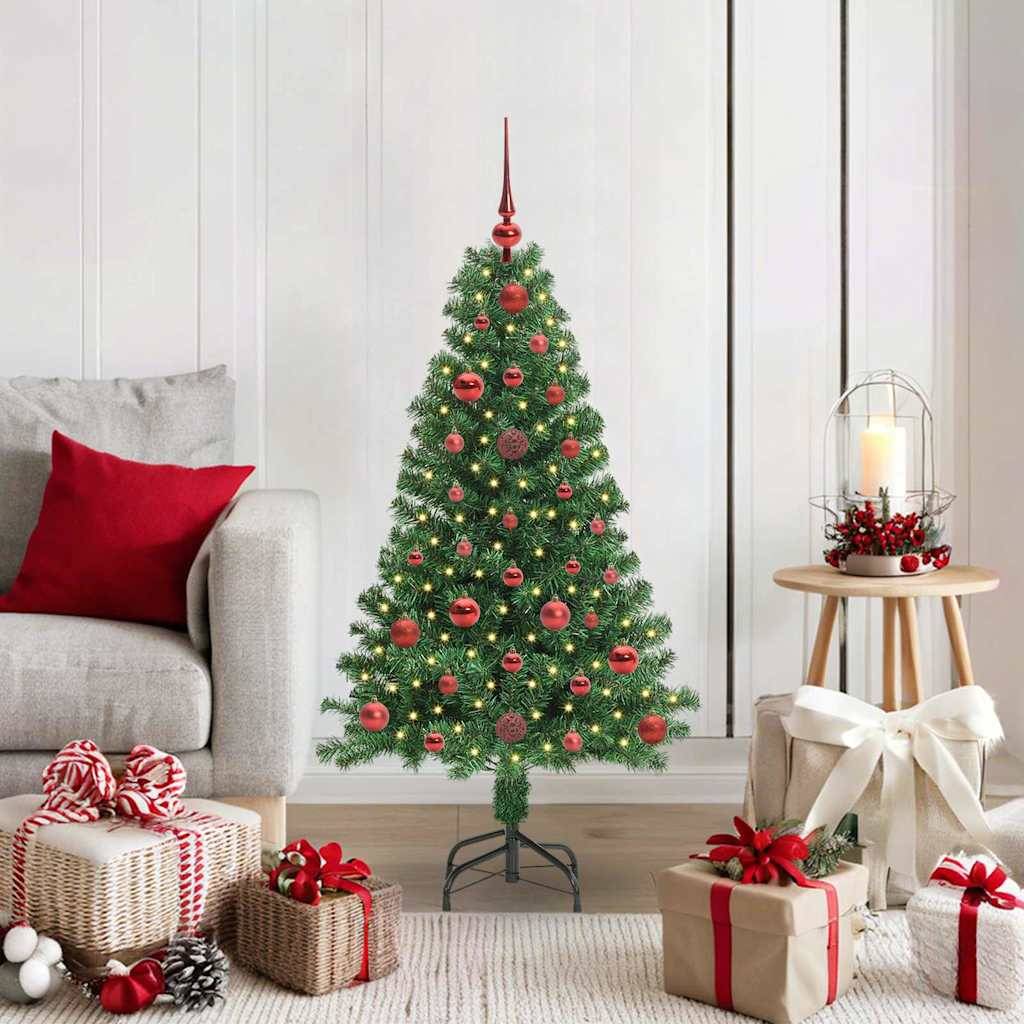 ComfortXL - Petit Sapin de Noël Artificiel 120cm Tout-en-Un avec Décorations et Lumières – ComfortXL Outdoor Living