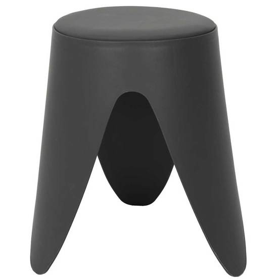 Tabouret Gris Tulipe en Polypropylène Empilable Ø46 cm - QARIS - Image 4
