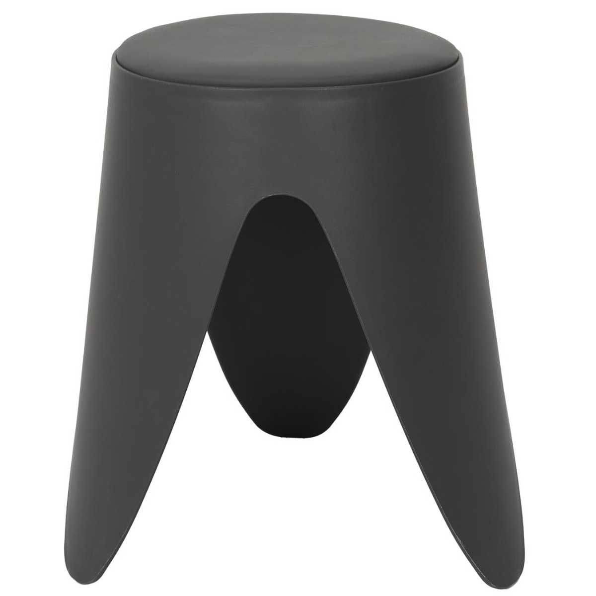 Tabouret Gris Tulipe en Polypropylène Empilable Ø46 cm - QARIS - Image 4