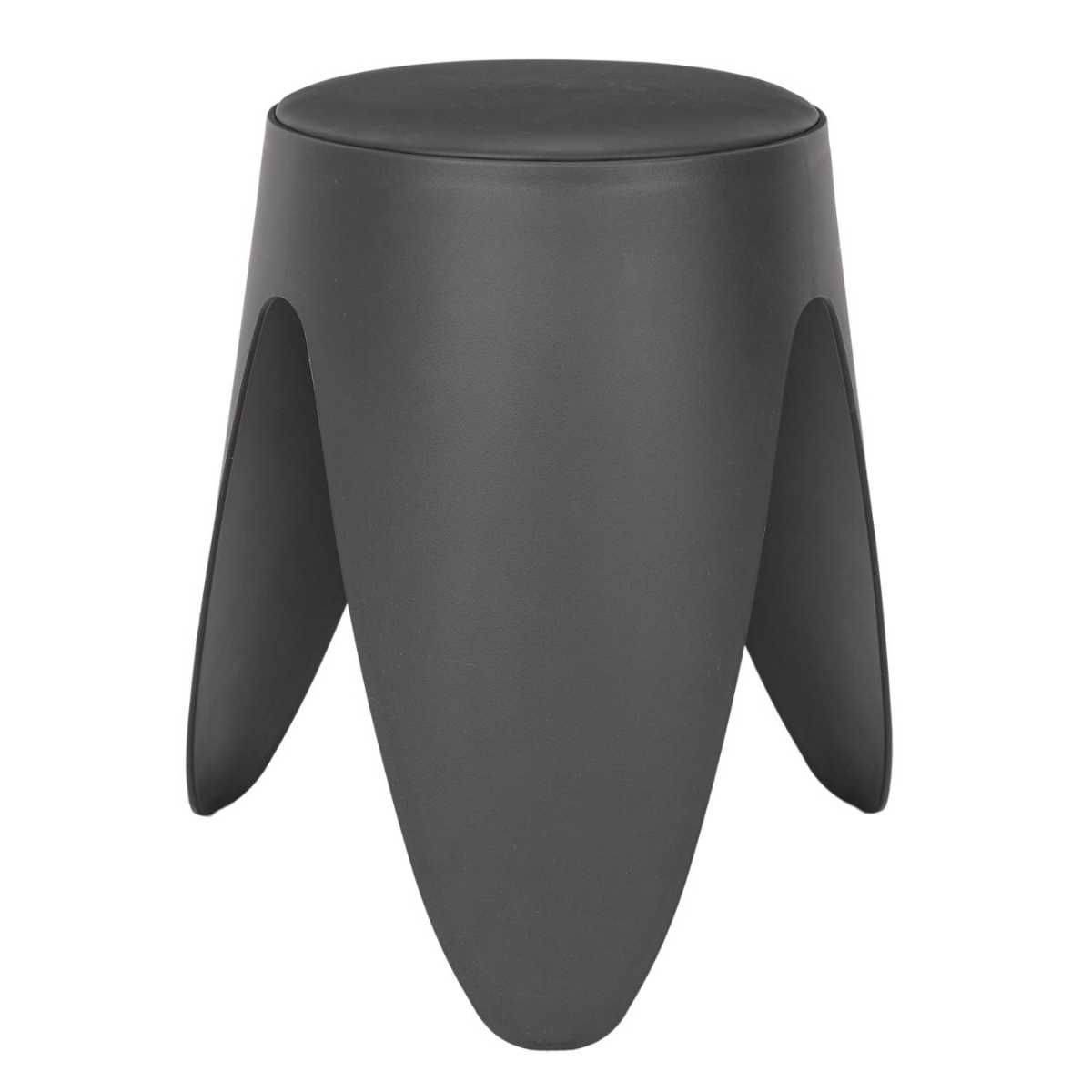 Tabouret Gris Tulipe en Polypropylène Empilable Ø46 cm - QARIS - Image 1