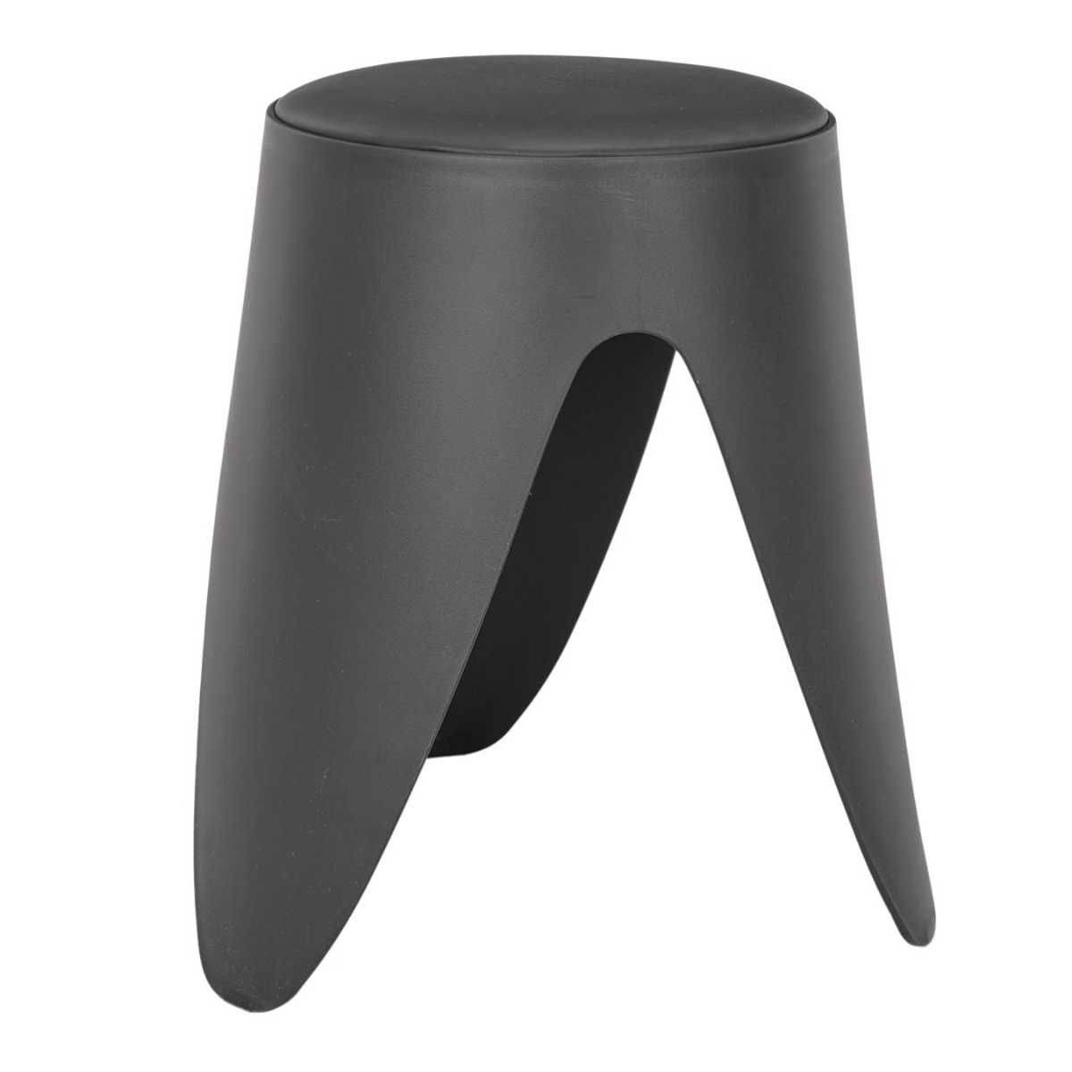 Tabouret Gris Tulipe en Polypropylène Empilable Ø46 cm - QARIS - Image 3