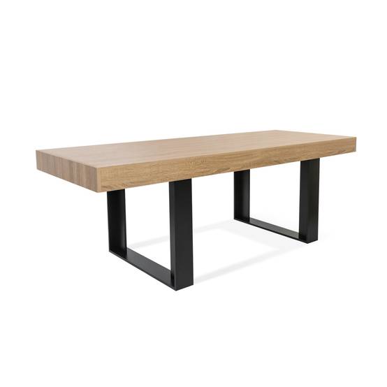 Table à manger rectangle PHOENIX 8 personnes bois et noir 200 cm - Image 2