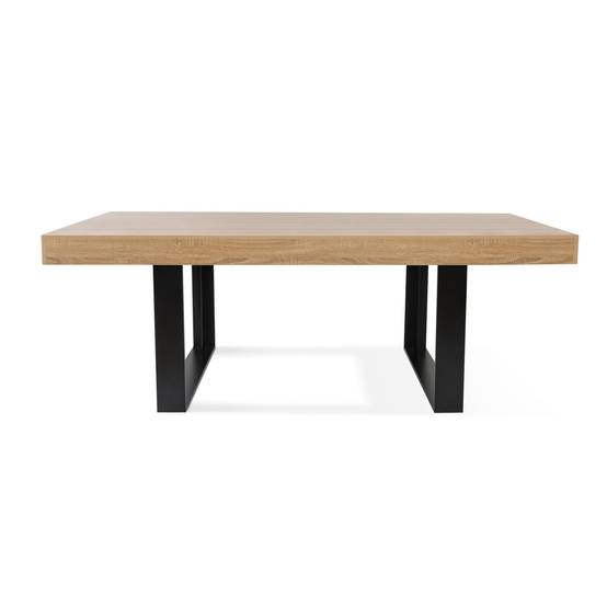 Table à manger rectangle PHOENIX 8 personnes bois et noir 200 cm - Image 3